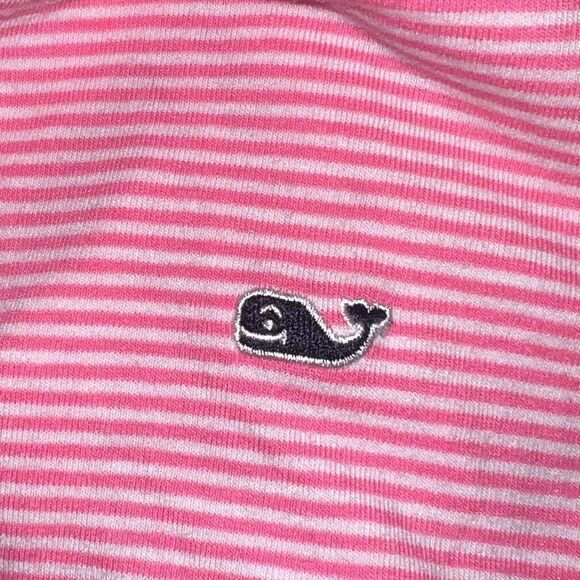 Vineyard Vines Women's Pink Striped Polo Tank Top Whale Logo Small EUC - Picture 5 of 8